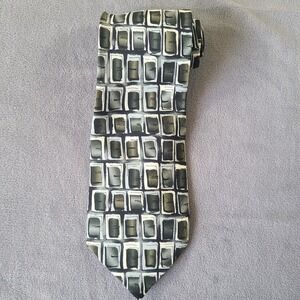 J Garcia 1996 Silk Tie Abstract Art Design Black Green Grateful Dead Neckwear